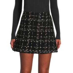 TED BAKER CHELE TWEED METALLIC MINI‎ SKIRT IN BLACK NWT WOMEN'S SIZE 5 US 12